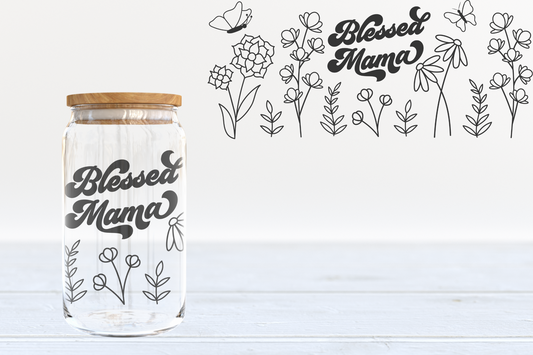 Blessed Mama UV DTF 16oz Cup Wrap #75 - IN STOCK