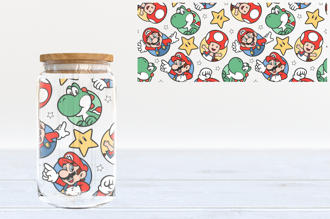 Game Characters UV DTF 16oz Cup Wrap #82 - IN STOCK