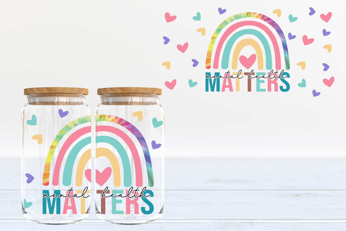 Mental Health Matters UV DTF 16oz Cup Wrap #115 - IN STOCK