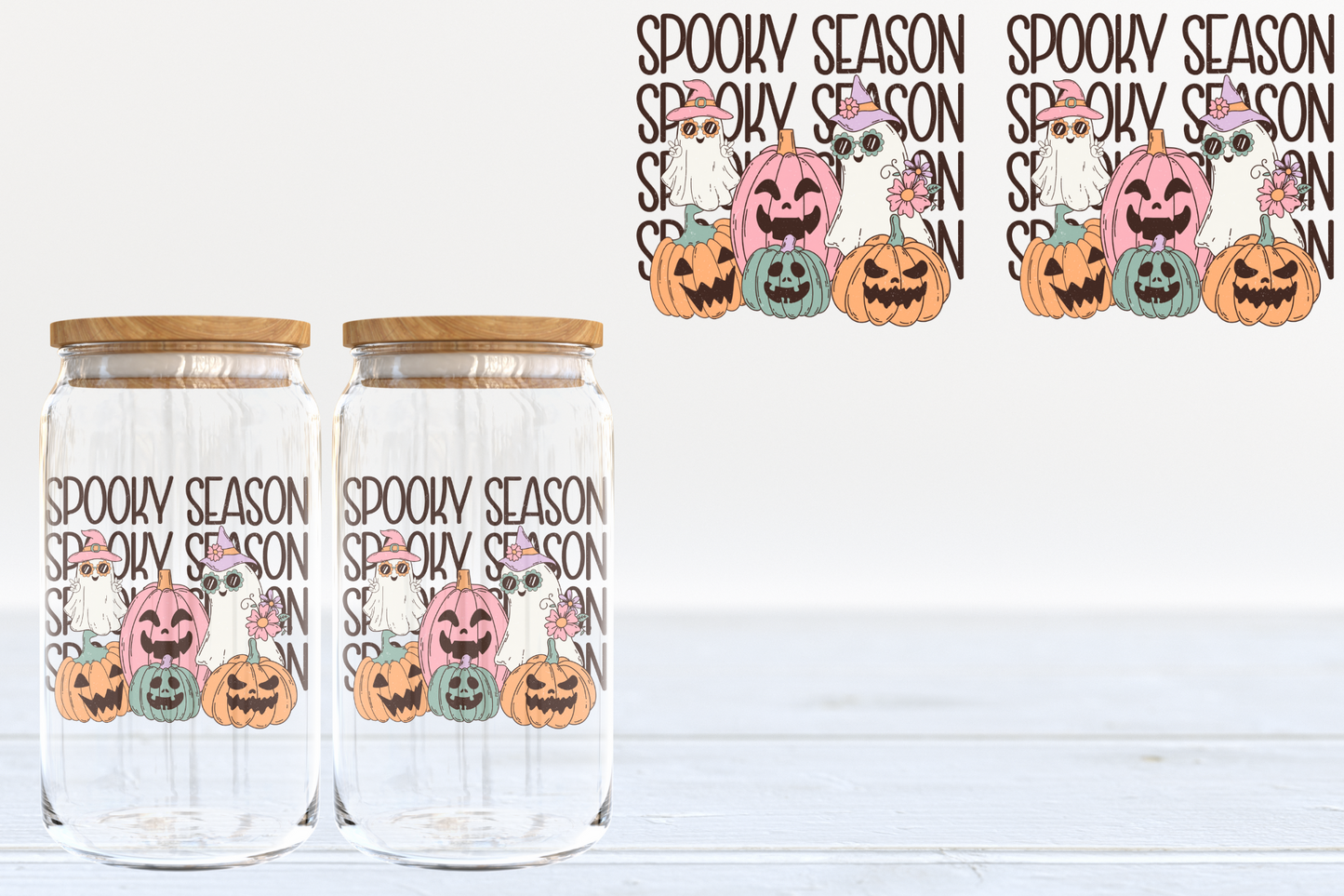 Spooky Season UV DTF 16oz Cup Wrap #164 - IN STOCK