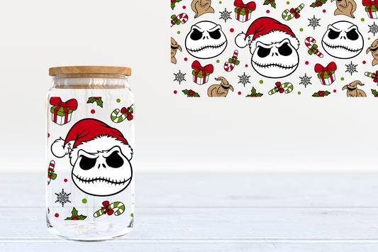 Christmas Skelly UV DTF 16oz Cup Wrap #213 - IN STOCK