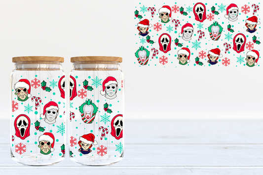 Horror Christmas UV DTF 16oz Cup Wrap #203 - IN STOCK