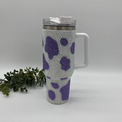 Rhinestone COW PRINT 40oz Tumbler