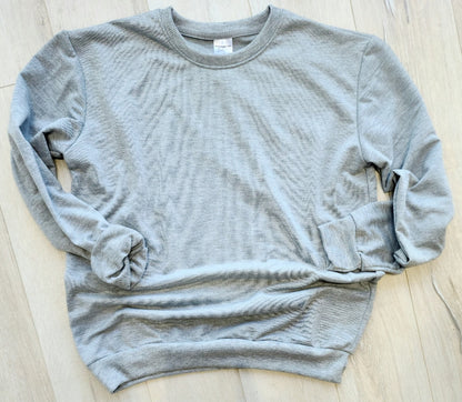 Crewneck Sweatshirt - In Stock Toddler Youth & Adult Grey / 2T