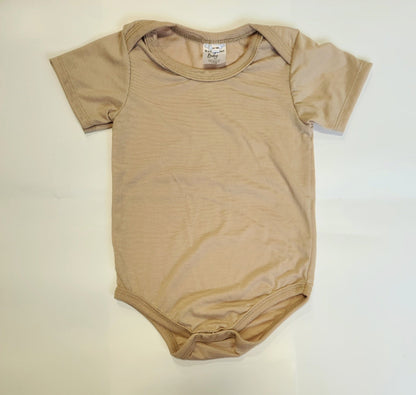 Baby Onesie 100% Polyester For Sublimation - In Stock Tan / 0-3