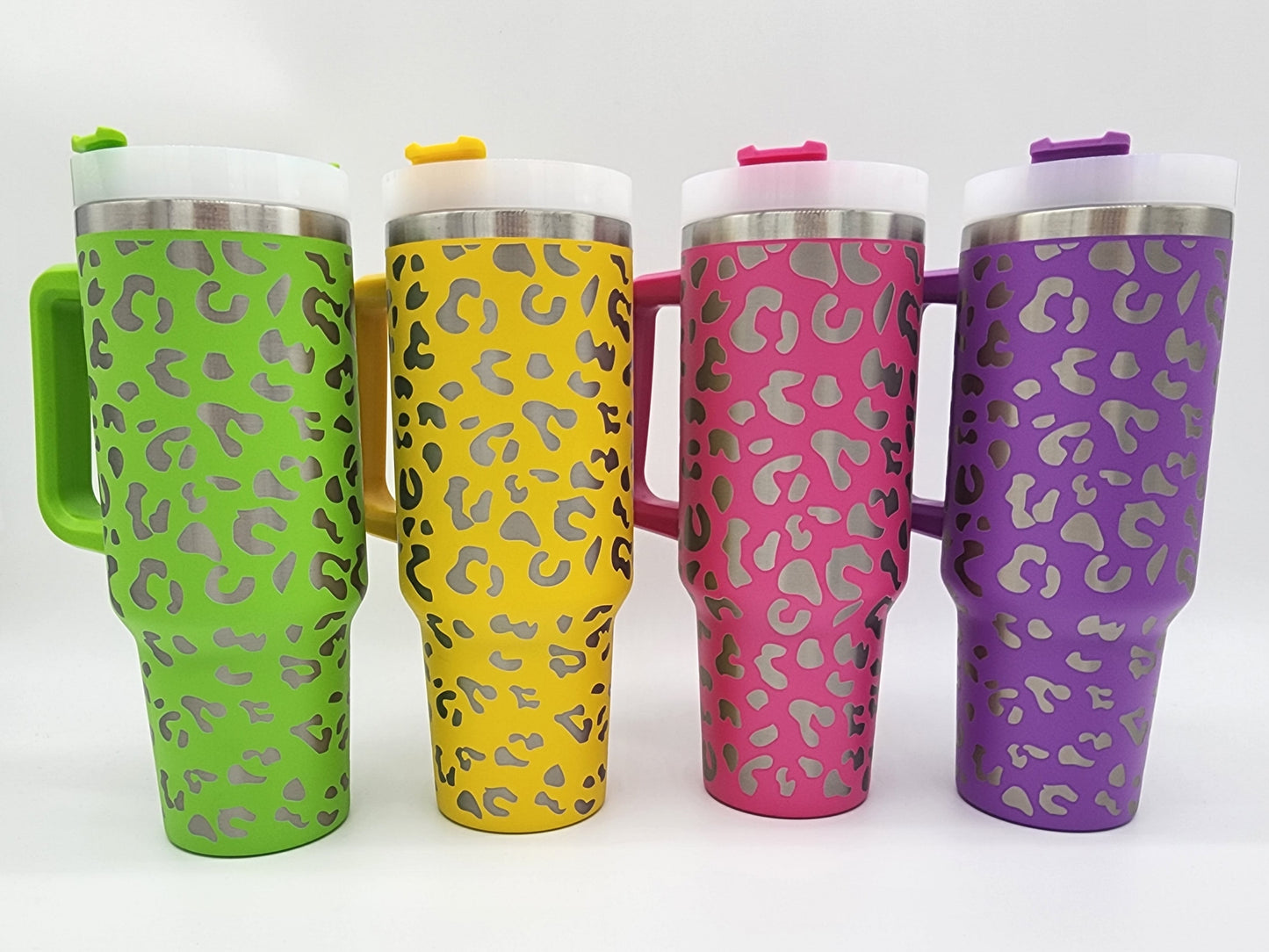 Leopard 40oz Tumbler with Handle - IN STOCK