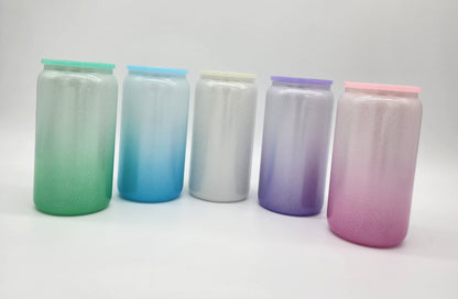 Glitter Sublimation 16oz Glass Libby Can - IN STOCK