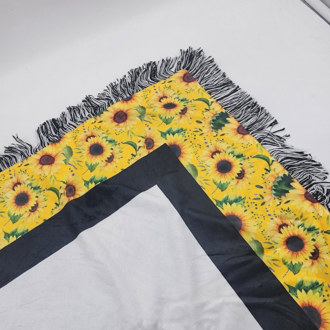 Sunflower Print Sublimation Panel Blankets