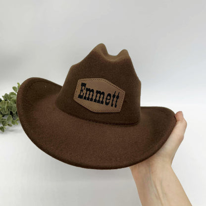 Custom Cowboy Hat with Embroidered Patch