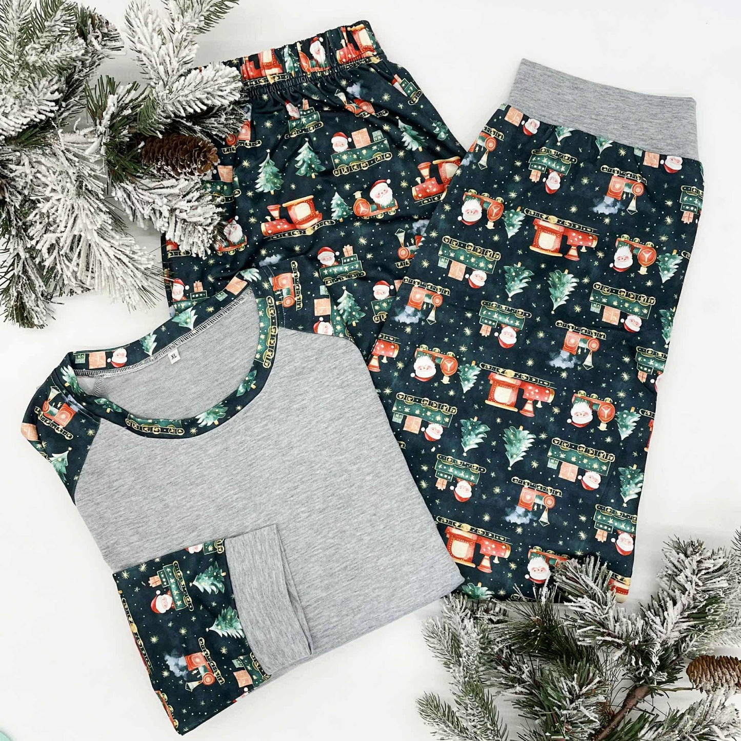 Christmas Trains Family PJ Sets