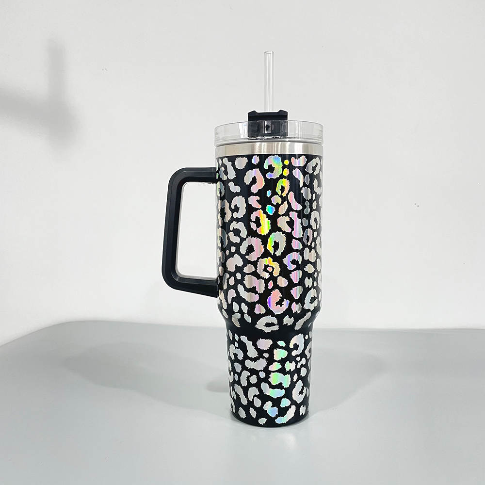 IRIDESCENT Leopard 40oz Tumbler with Handle - PRE-ORDER