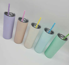 Load image into Gallery viewer, Macaroon Matte 20oz Skinny Straight Sublimation Tumbler
