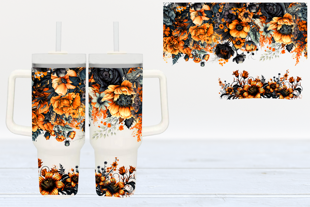 Fall Floral UV DTF 40oz Cup Wrap #40-46 - In Stock
