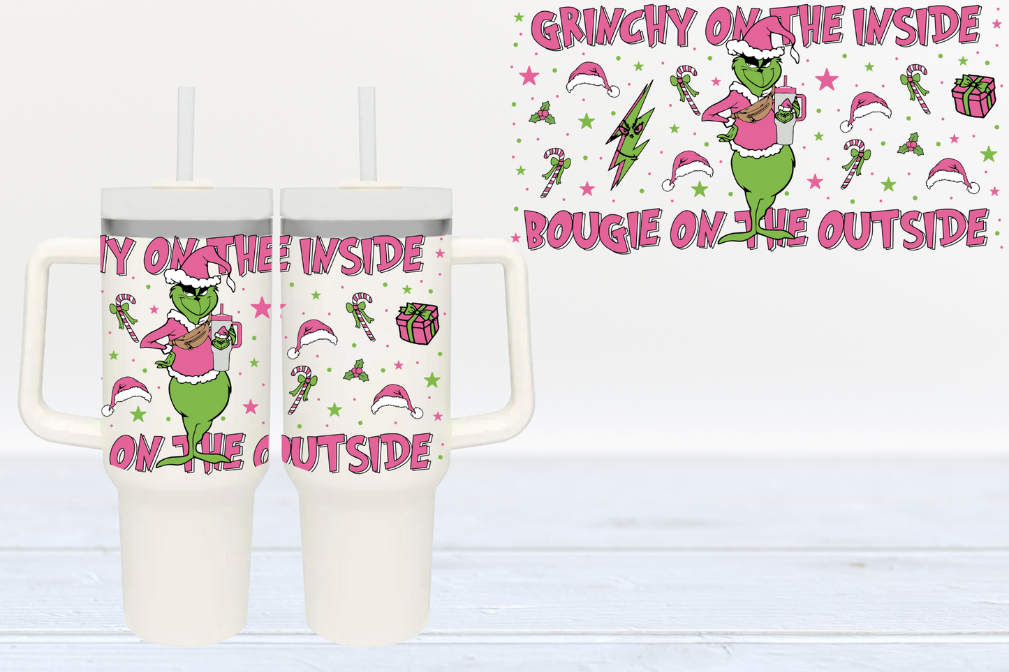 Bougie on the Outside UV DTF 40oz Cup Wrap #40-92 - In Stock