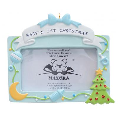 Babys 1st Christmas Frame - Polyresin Christmas Ornaments