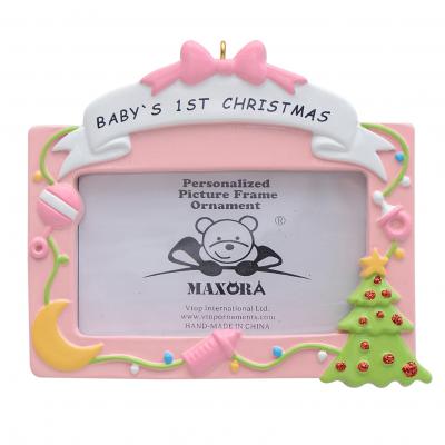Babys 1st Christmas Frame - Polyresin Christmas Ornaments