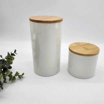Canister with Bamboo Lid for Sublimation