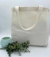 Load image into Gallery viewer, Large Linen Tote Bag with Gusset for Sublimation

