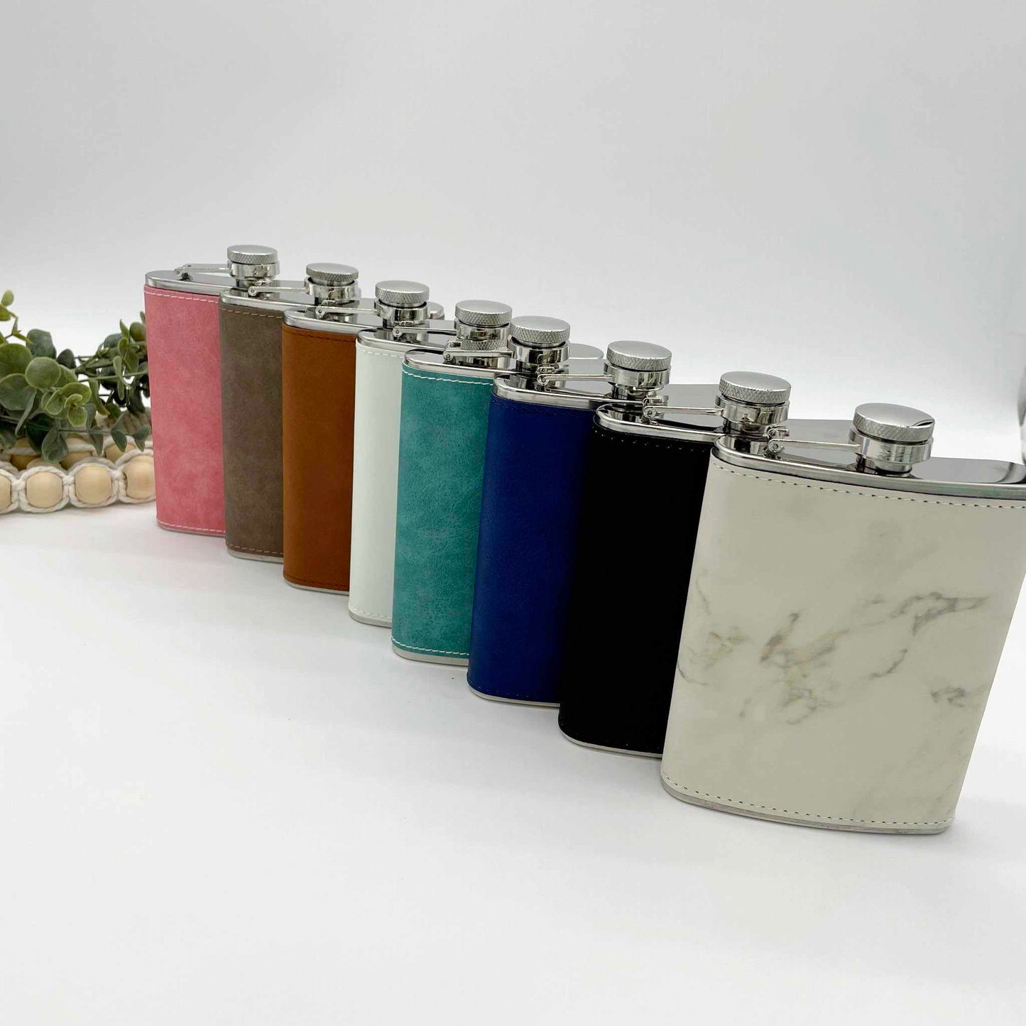 Leather Wrapped Flask for Sublimation