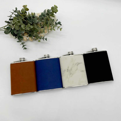 Leather Wrapped Flask for Engraving