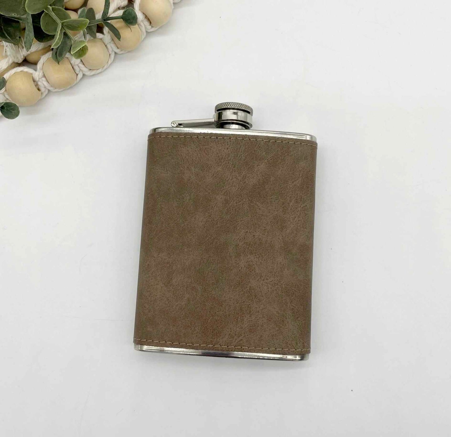 Leather Wrapped Flask for Sublimation