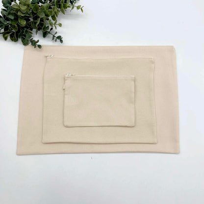 Light Linen Sublimation Zipper Tote Bag