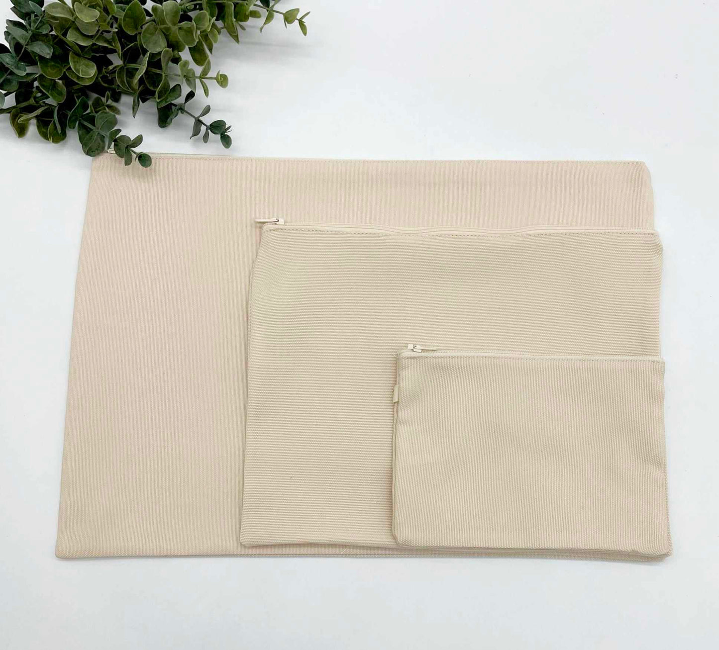 Light Linen Sublimation Zipper Tote Bag