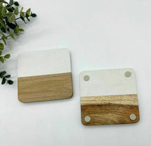 Load image into Gallery viewer, Acacia Wood &amp; Marble Engravable Coasters
