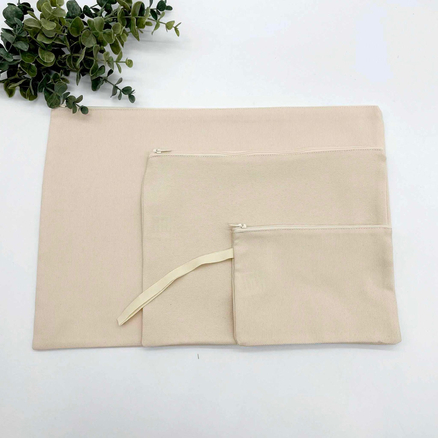 Light Linen Sublimation Zipper Tote Bag