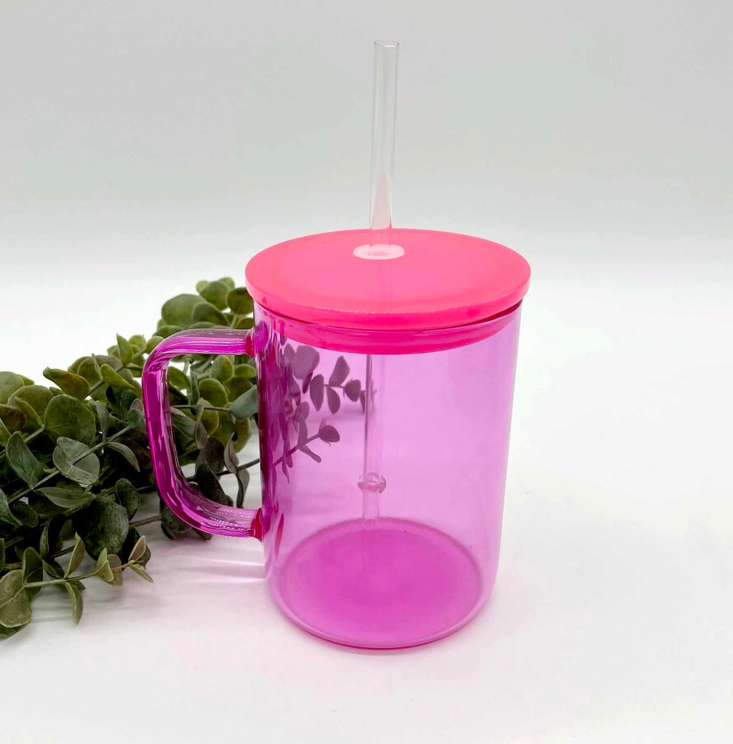 Coloured Glass Sublimation 17oz Mug with Handle