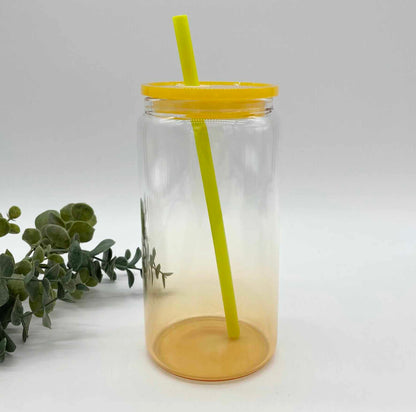 Clear Ombre 16oz Glass Can for Sublimation