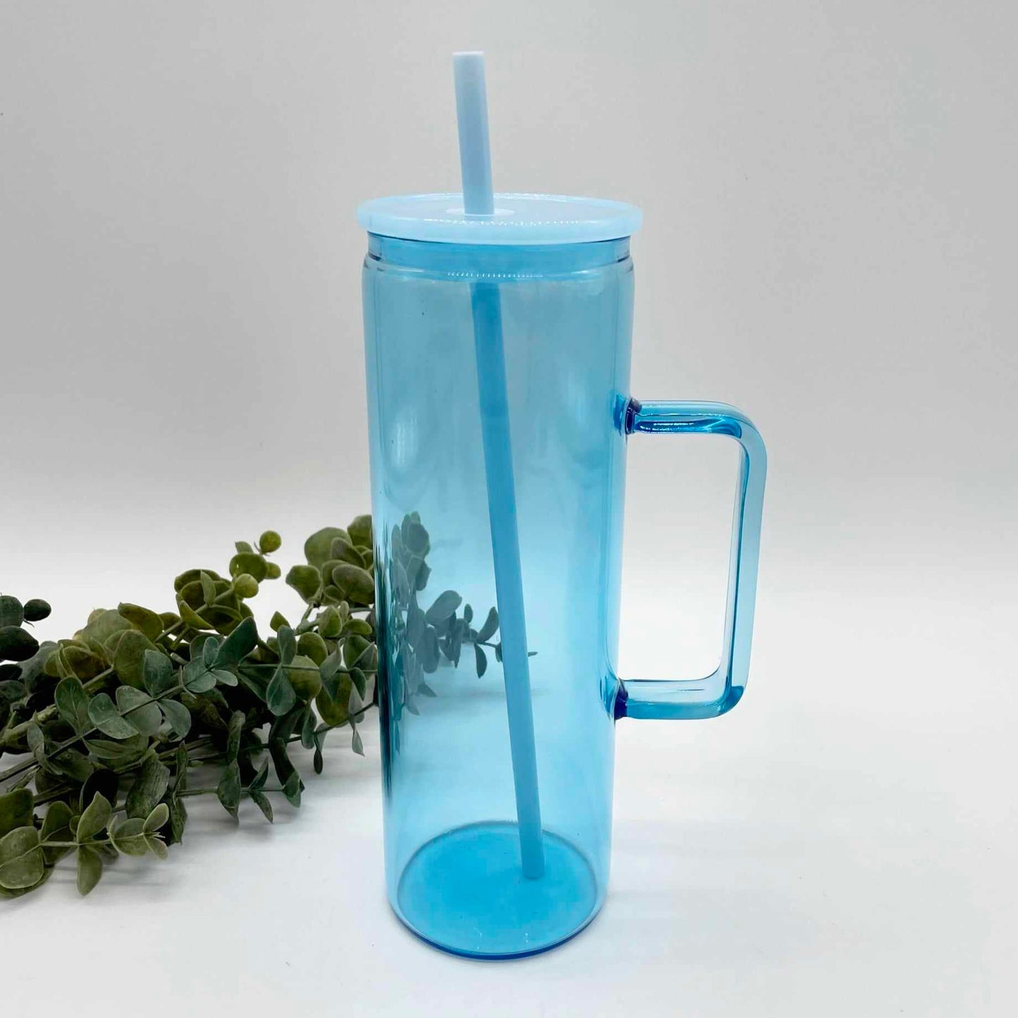 Glass Skinny Sublimation 20oz Mug with Handle