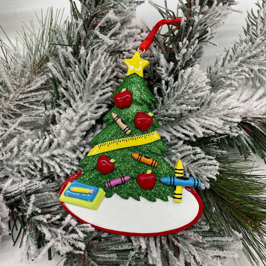 Teacher Tree - Polyresin Christmas Ornaments