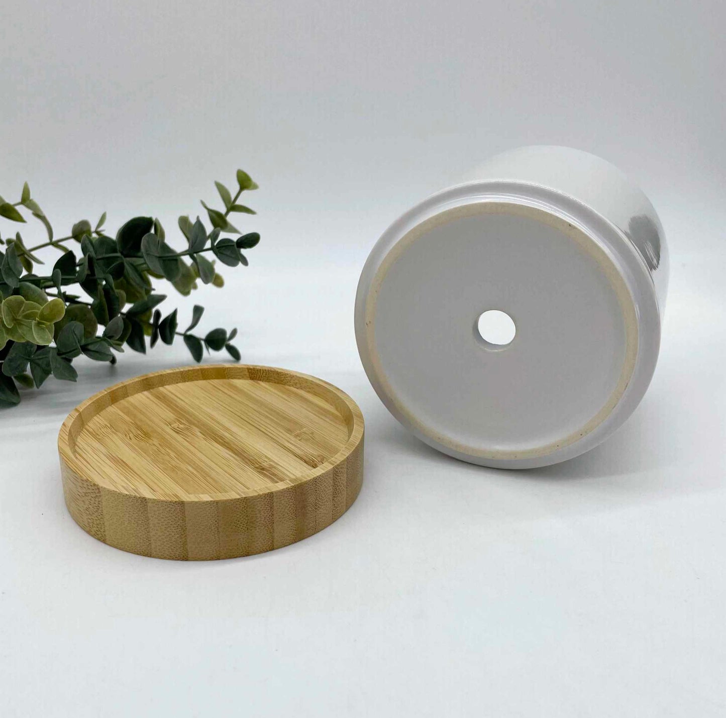 Flower Pot with Bamboo Base for Sublimation