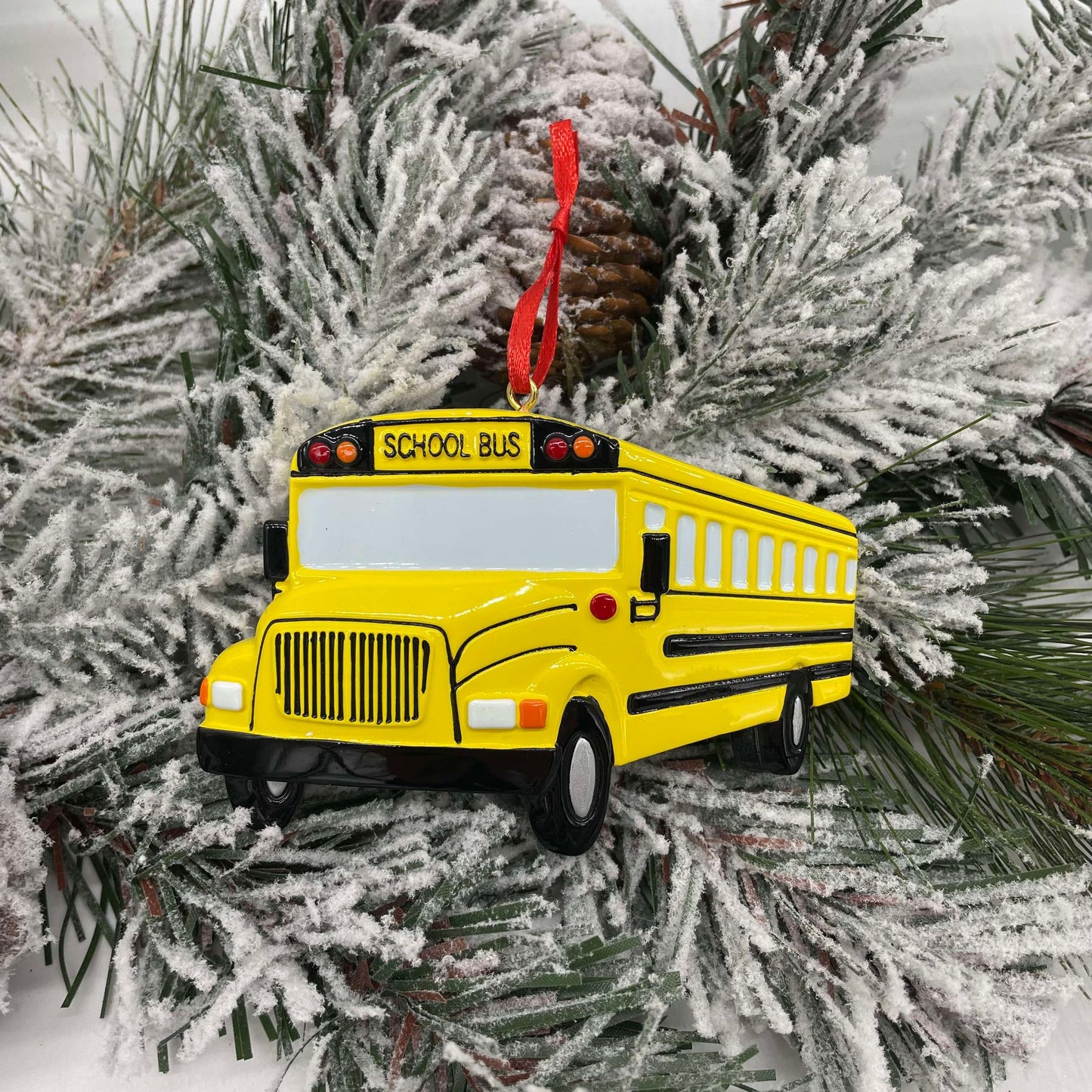 Schoolbus - Polyresin Christmas Ornaments