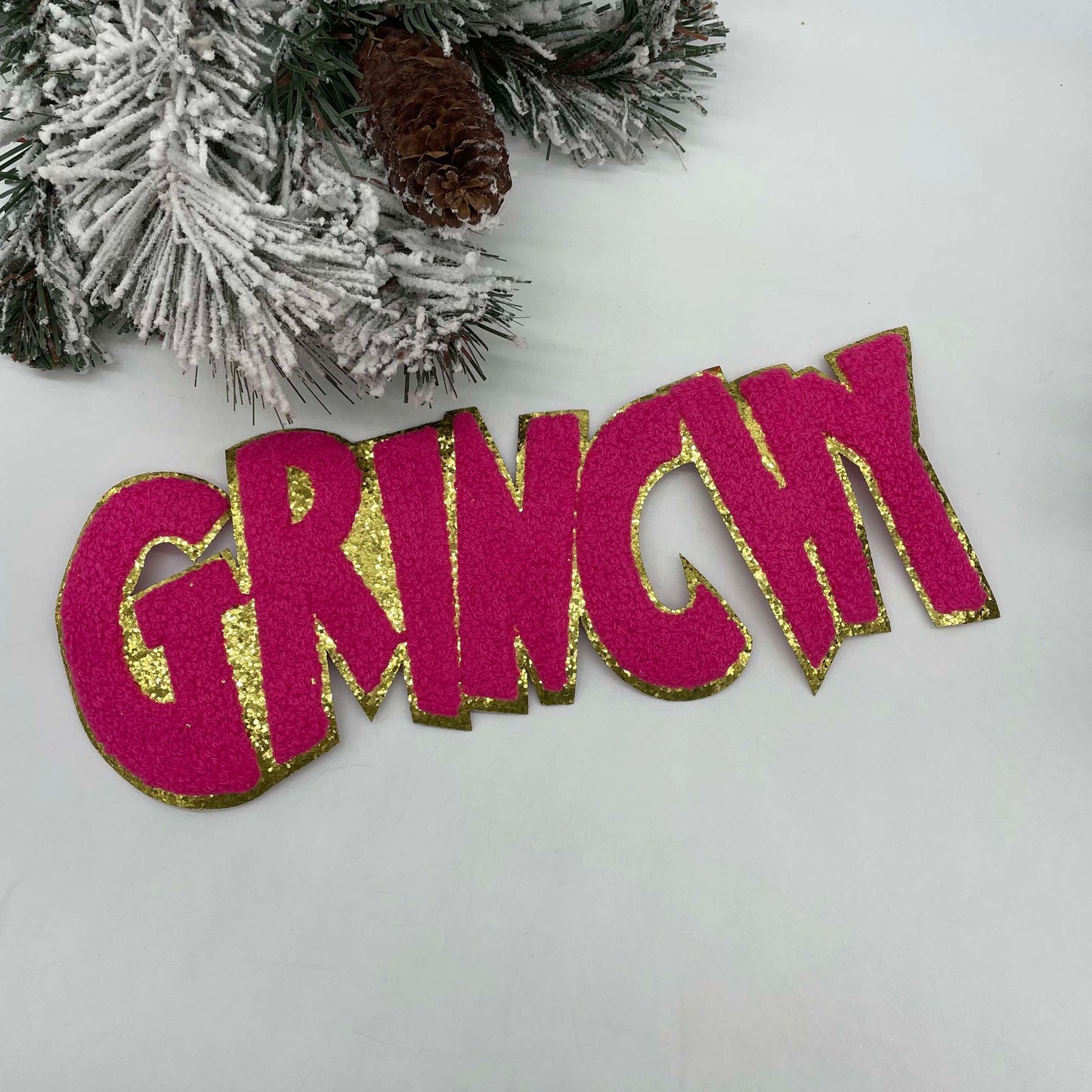 Pink Grumpy Chenille Patch