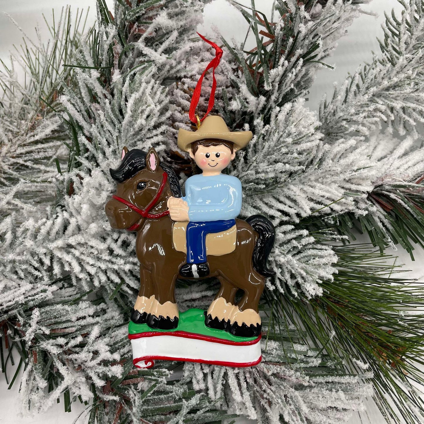 Horse Riding Polyresin Ornament