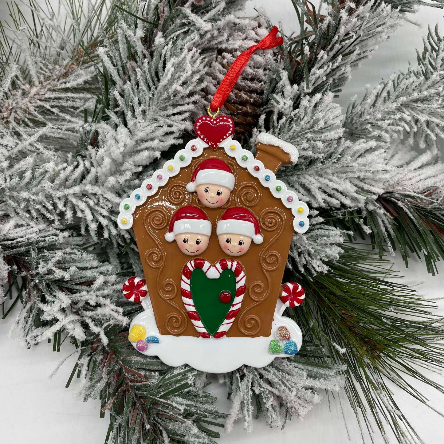 Gingerbread Family - Polyresin Christmas Ornaments