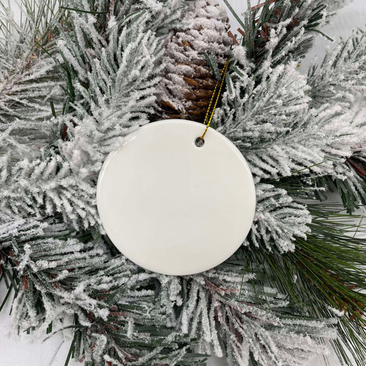 Round Ceramic Ornament for Sublimation