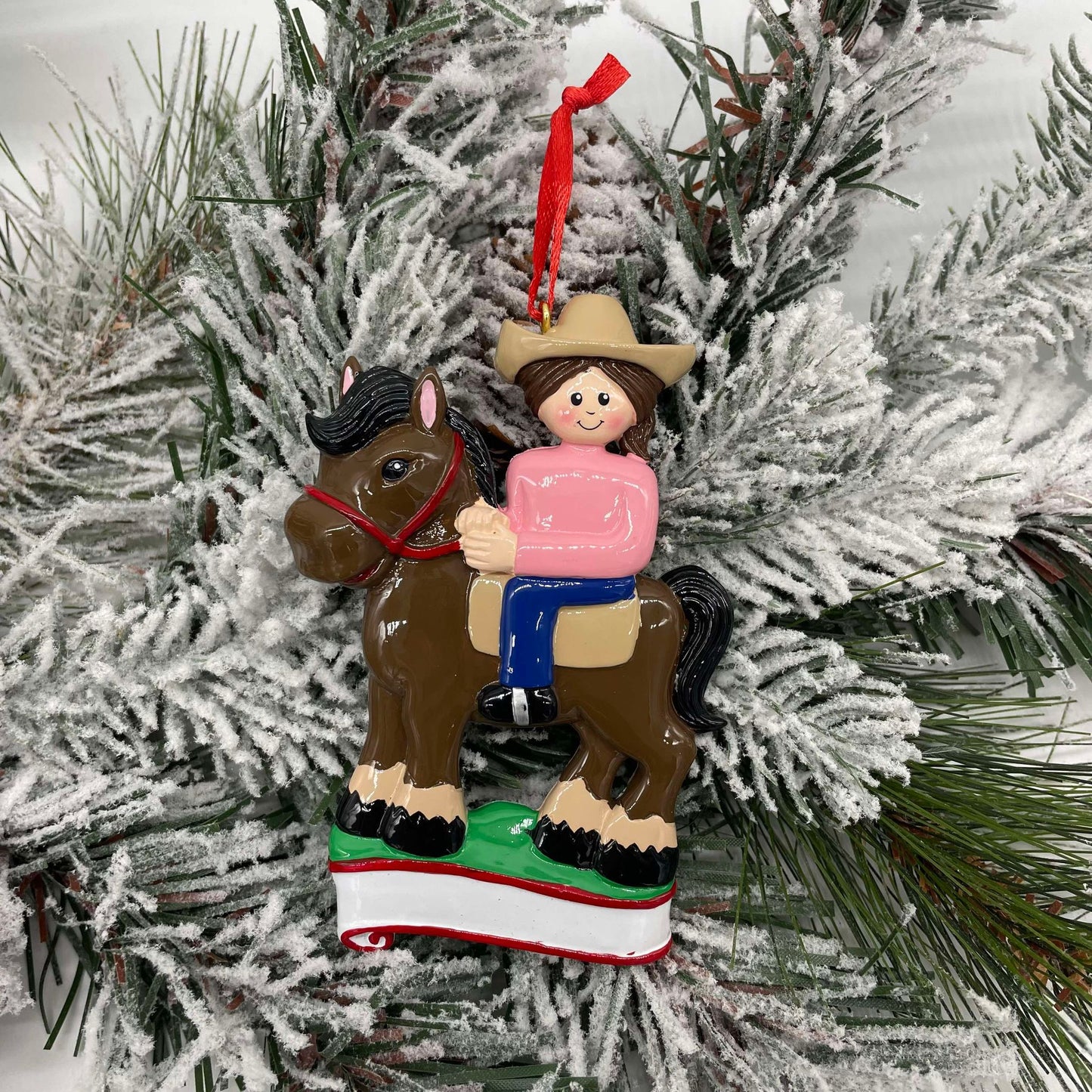 Horse Riding Polyresin Ornament