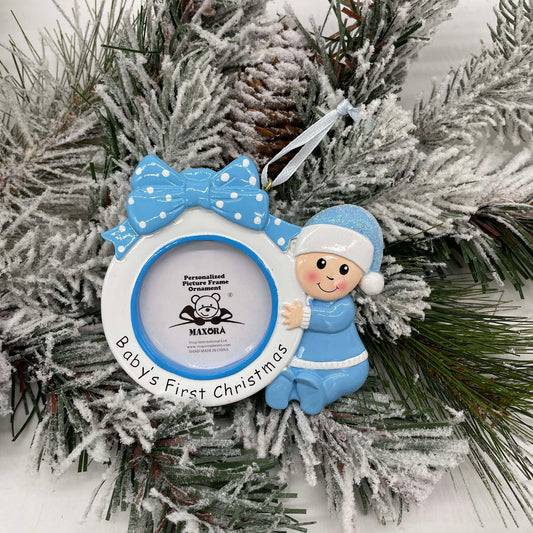 Babies 1st Christmas Frame - Polyresin Christmas Ornaments