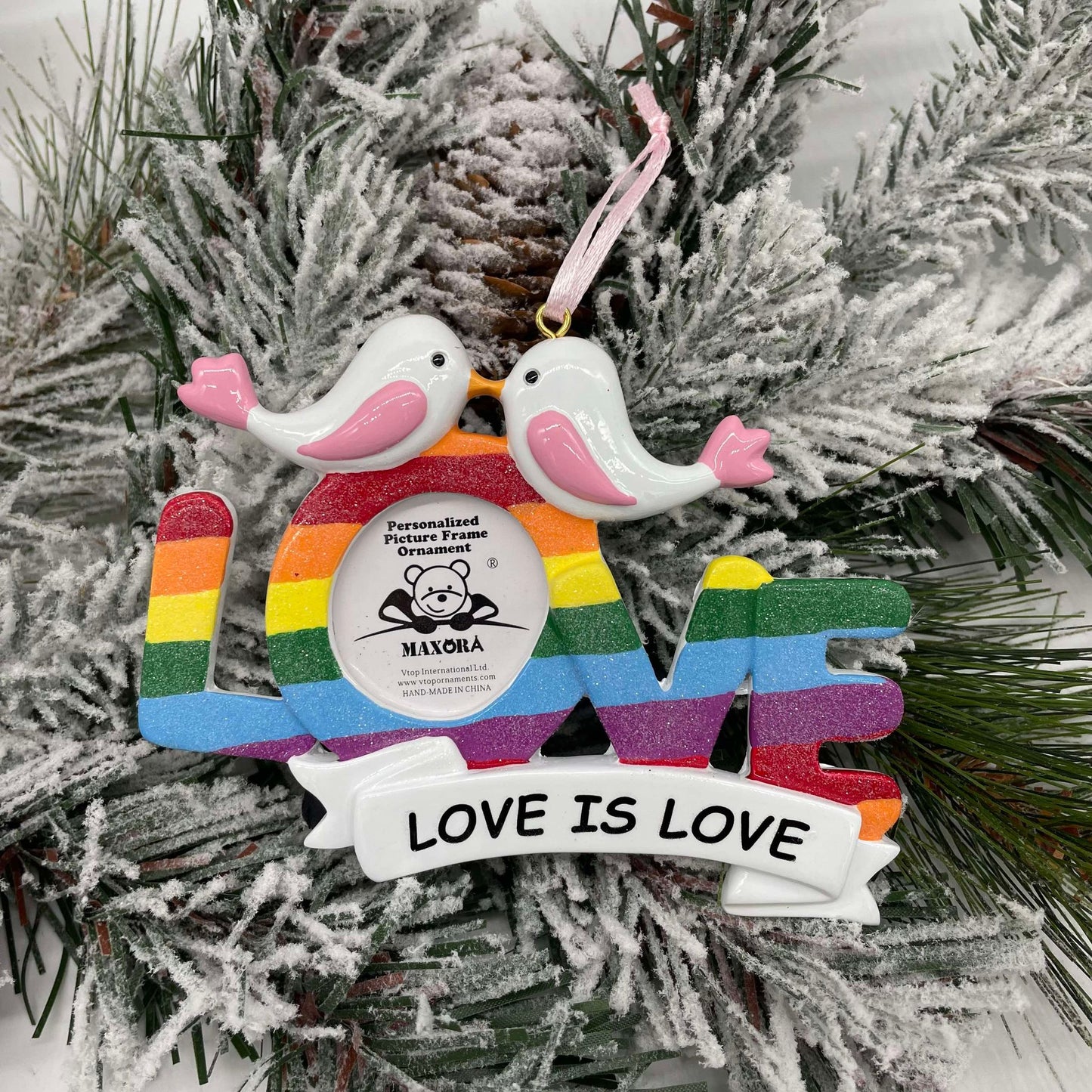 Love is Love Frame - Polyresin Christmas Ornaments