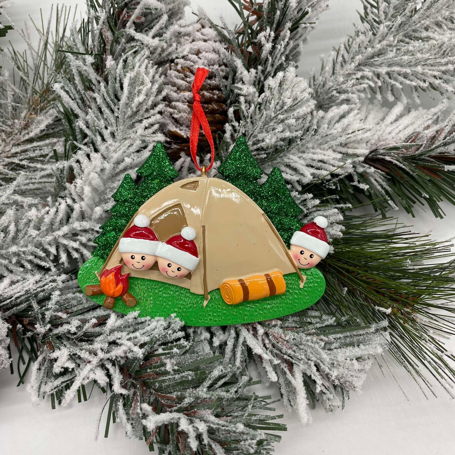 Camping Family - Polyresin Christmas Ornaments