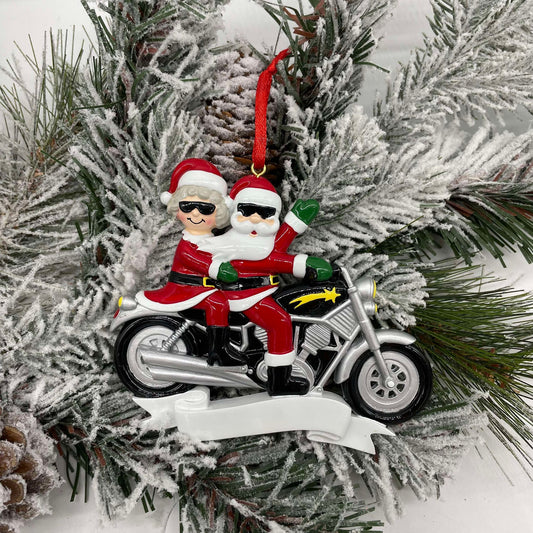 Motorcycle Couple - Polyresin Christmas Ornaments