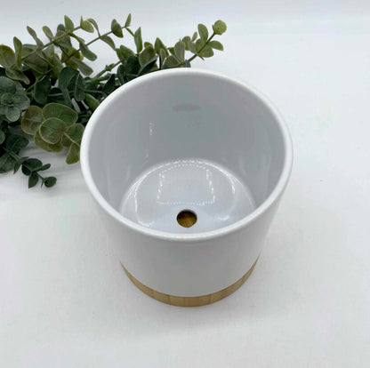 Flower Pot with Bamboo Base for Sublimation