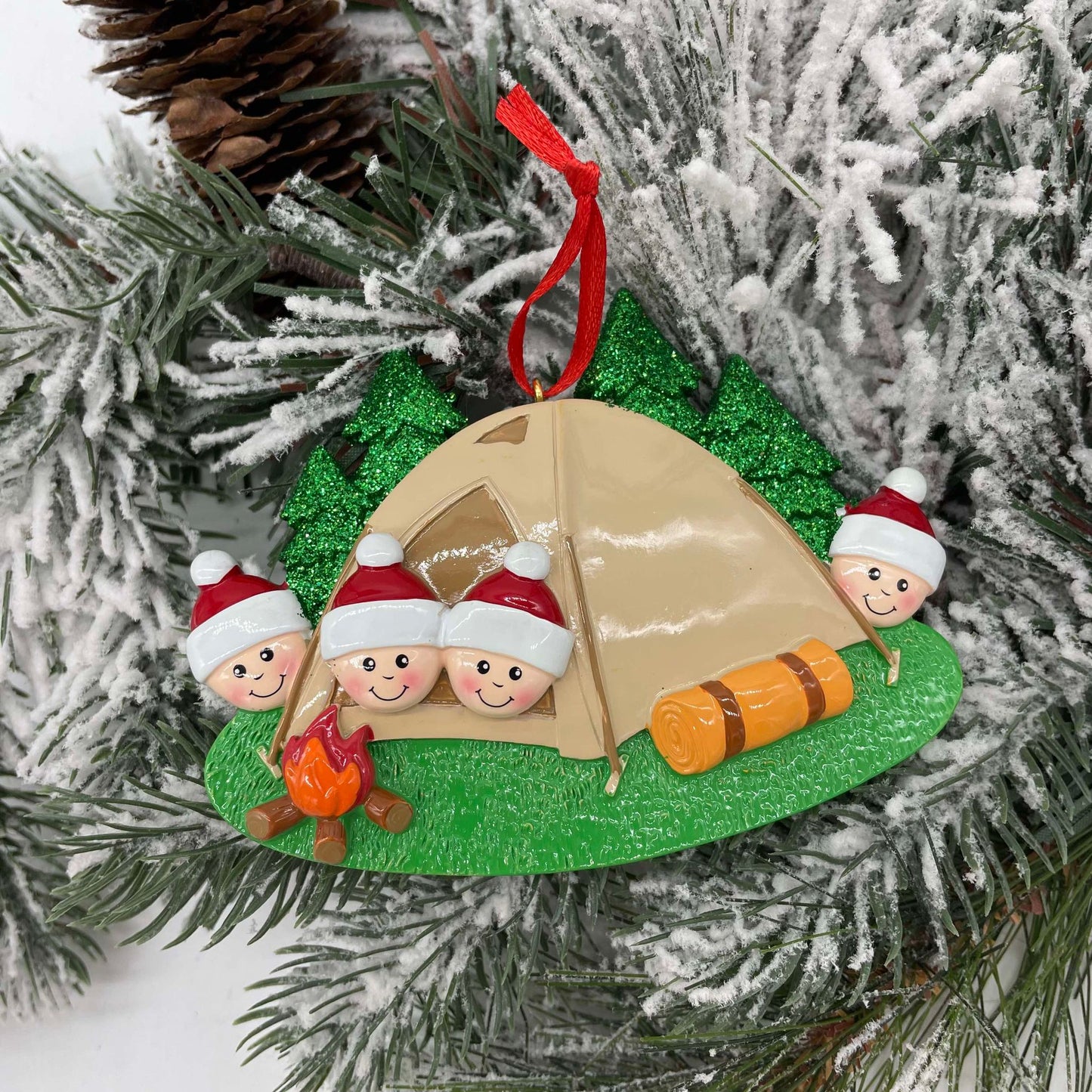 Camping Family - Polyresin Christmas Ornaments