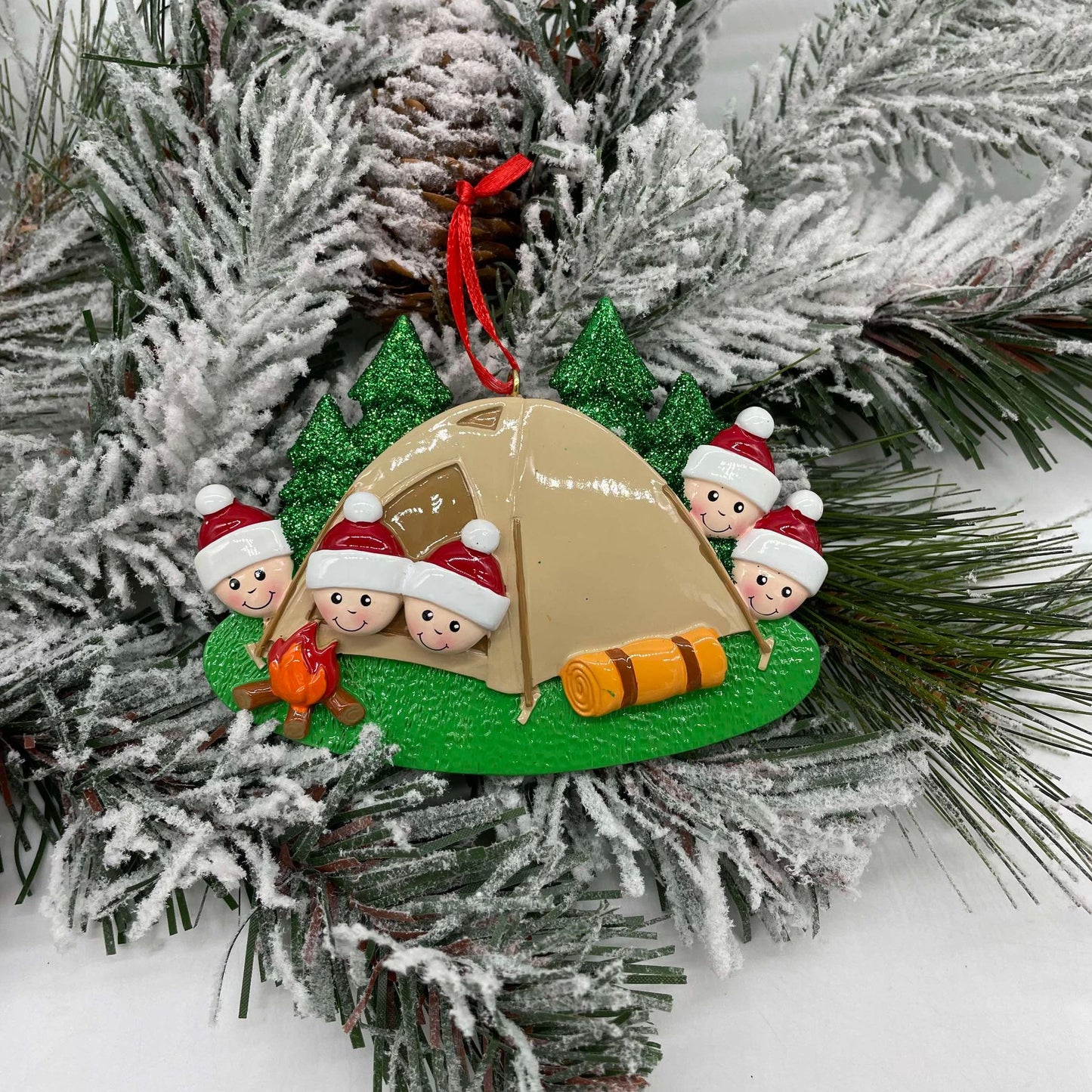 Camping Family - Polyresin Christmas Ornaments