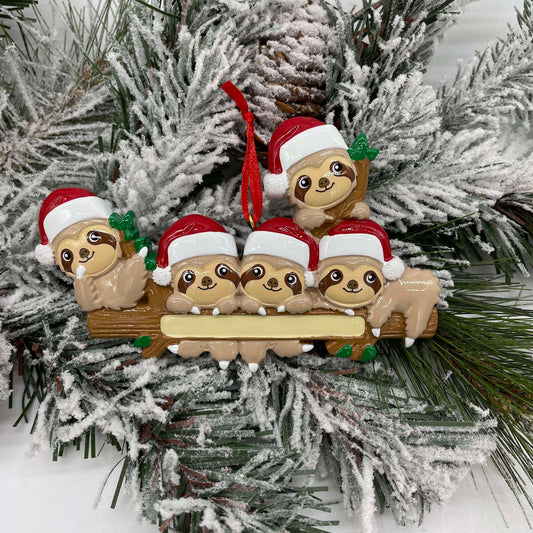 Sloth Family - Polyresin Christmas Ornaments