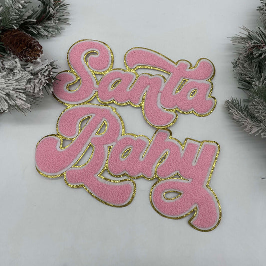 Pink Santa Baby Chenille Patch