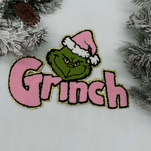 Pink Grump Chenille Patch